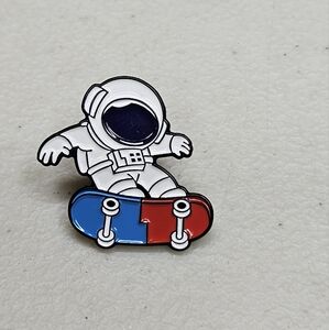 Spaceman Skateboarding Enamel Pin